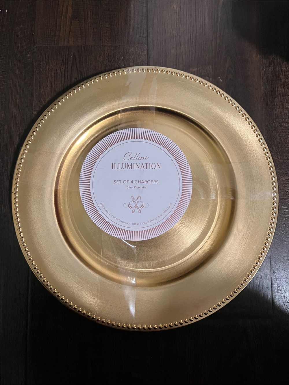 Illumination Gold Charger Plate - Set of 4